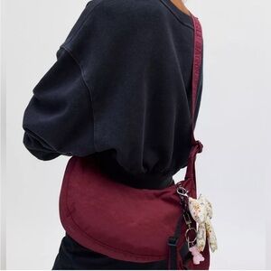 UO Oxblood Baggu Small Crescent Bag